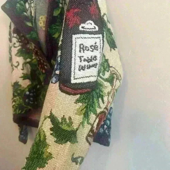 Painted Pony Tapestry Jacket Wine Bottle Grapes Vintage Western Style One Size - Picture 3 of 6